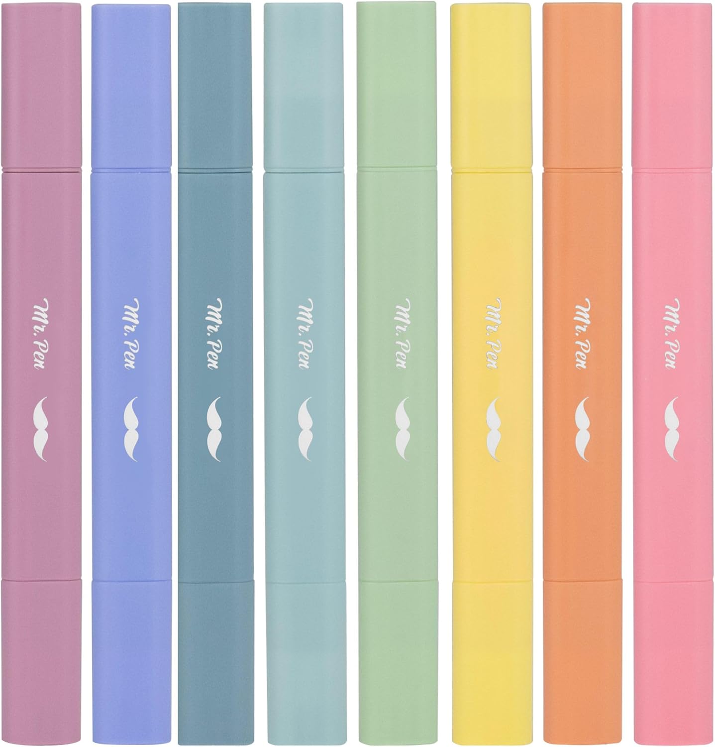 Mr. Pen- Aesthetic Dual Tip Bible Highlighters, No Bleed Through Assorted Color, 8pcs, Cute Highlighter Dual Tip for Journaling Supplies and School Accessories