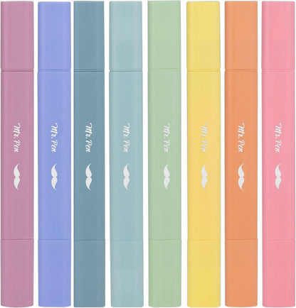 Mr. Pen- Aesthetic Dual Tip Bible Highlighters, No Bleed Through Assorted Color, 8pcs, Cute Highlighter Dual Tip for Journaling Supplies and School Accessories