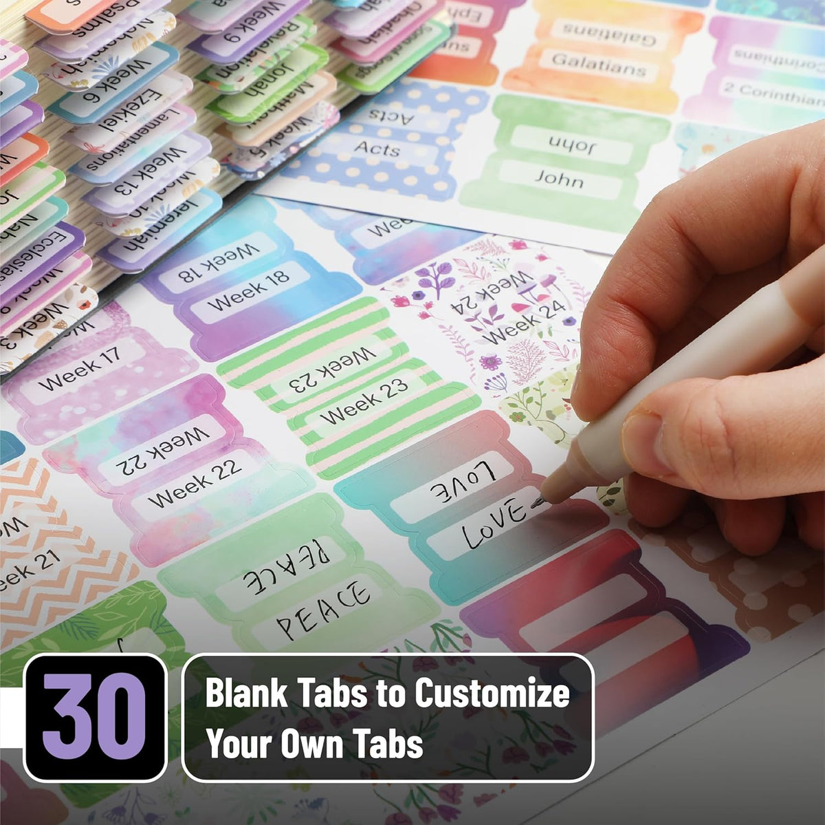 Mr. Pen- Bible Tabs, 120 pcs, Colorful, Laminated Bible Tabs for Women and Men