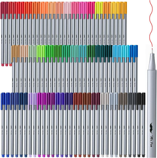 Mr. Pen- Fineliner Pens, 100 pcs, Colorful Pens, 0.4mm Fineliners Pens, Art Pens