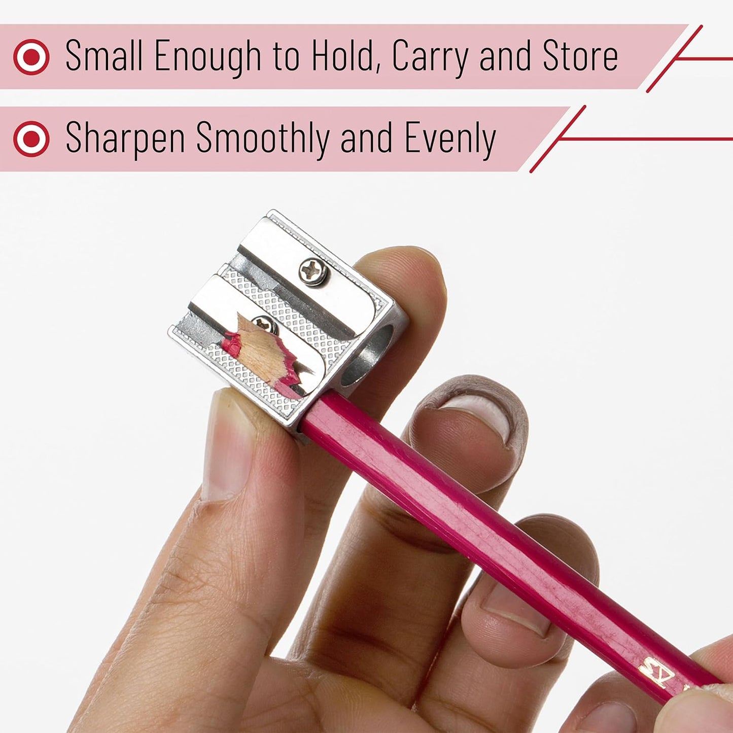 Handheld Metal Pencil Sharpener with 2 Holes, Pack of 12, Silver, Colored Pencil Sharpener, Pencil Sharpeners Handheld Pencil Sharpener Manual Pencil Sharpener, Hand Held Pencil Sharpener