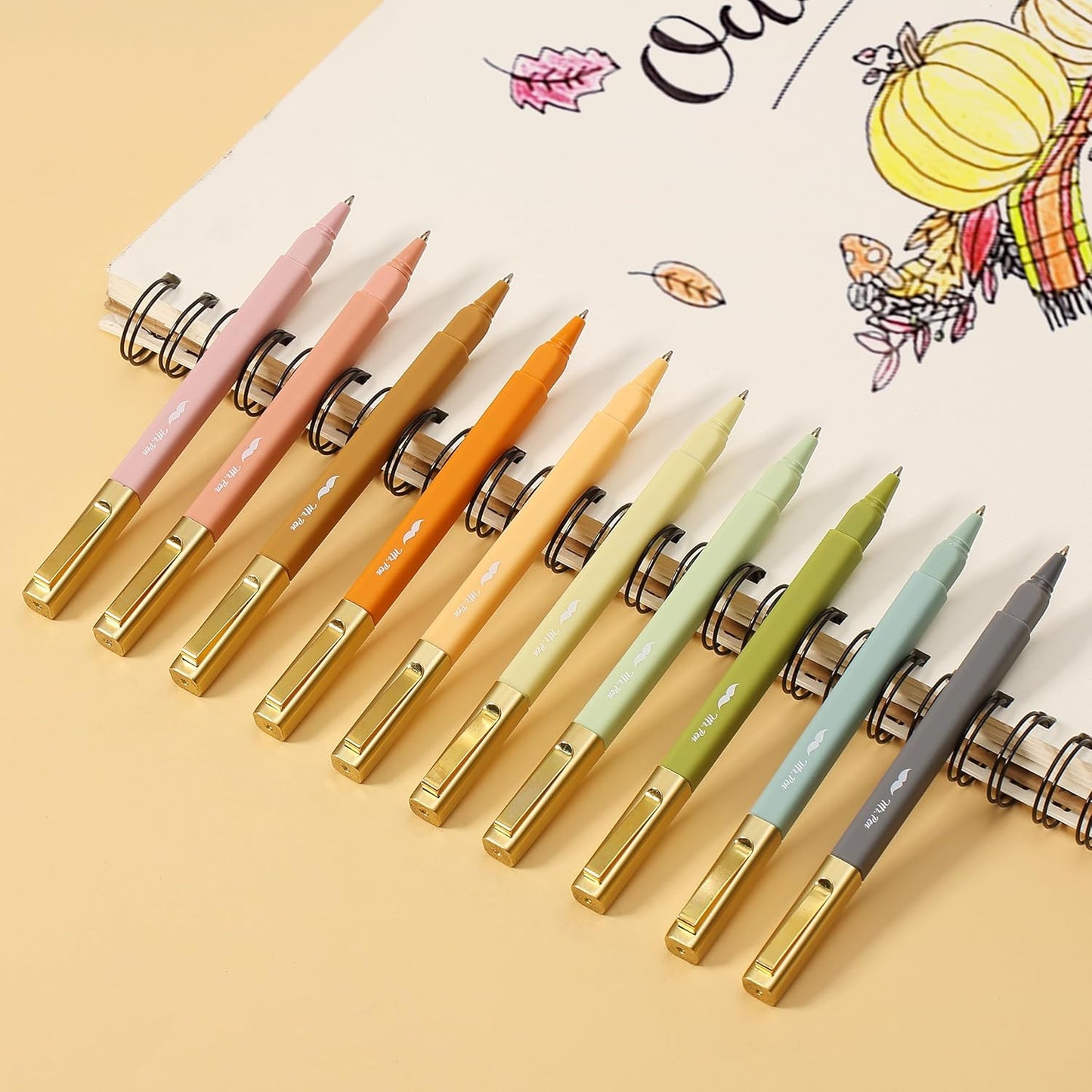 Aesthetic Pens, 10 Pack, Vibrant Colors, Fast Dry, No Smear Bible Pens No Bleed Through, 0.7mm Fine Point Pen, Ballpoint Pens Ballpoint, Fine Tip Pens for Note Taking, Pens Aesthetic