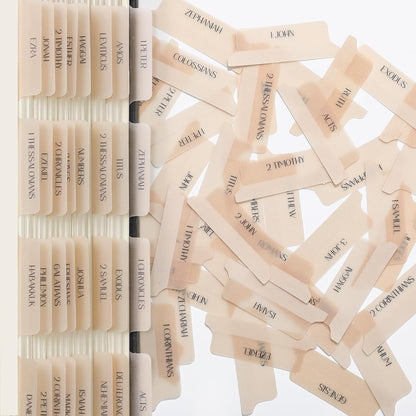 Mr. Pen- Bible Tabs, 75 Tabs, Transparent Cappuccino Laminated Bible Tabs for Women and Men, Bible Tabs for Study Bible Index Tabs, Bible Labels Tabs