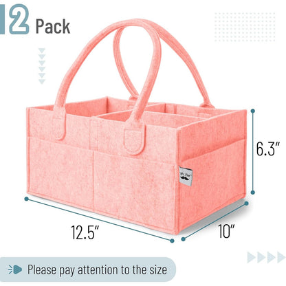 Mr. Pen- Baby Diaper Caddy Organizer, 2 Pack, Pink, Baby Caddy Organizer with Handle, Compact Size, Collapsible & Portable