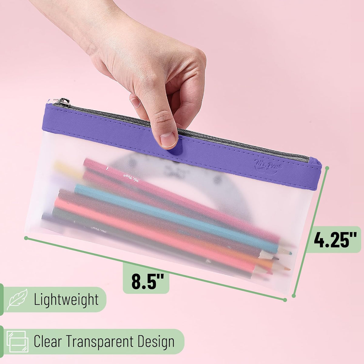 Mr. Pen- Clear Pencil Pouch, 6 Pack, Morandi Color, Pencil Bags, Clear Makeup Pouch