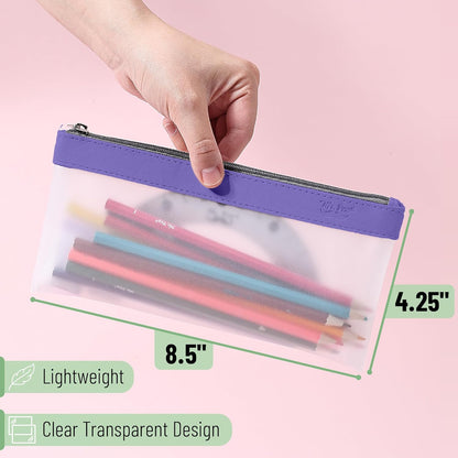 Mr. Pen- Clear Pencil Pouch, 6 Pack, Morandi Color, Pencil Bags, Clear Makeup Pouch
