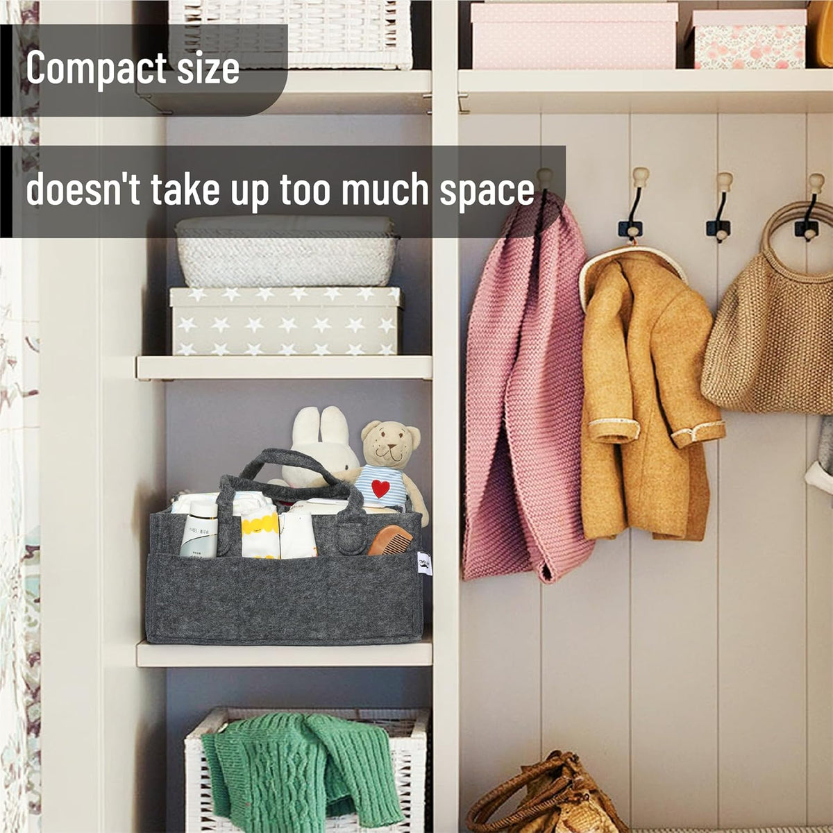 Mr. Pen- Baby Diaper Caddy Organizer, Charcoal Gray, Diaper Organizer