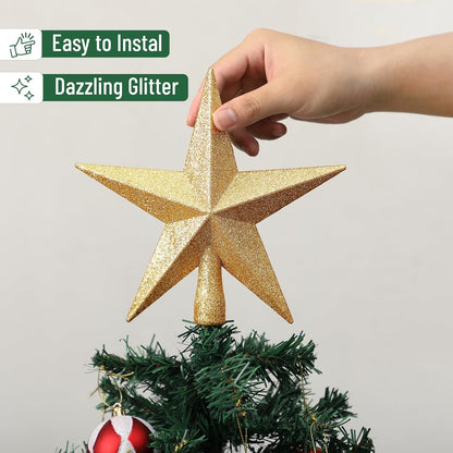 Mr. Pen- Glitter Star Tree Topper, 8-Inch, Gold Star Christmas Tree Topper Star