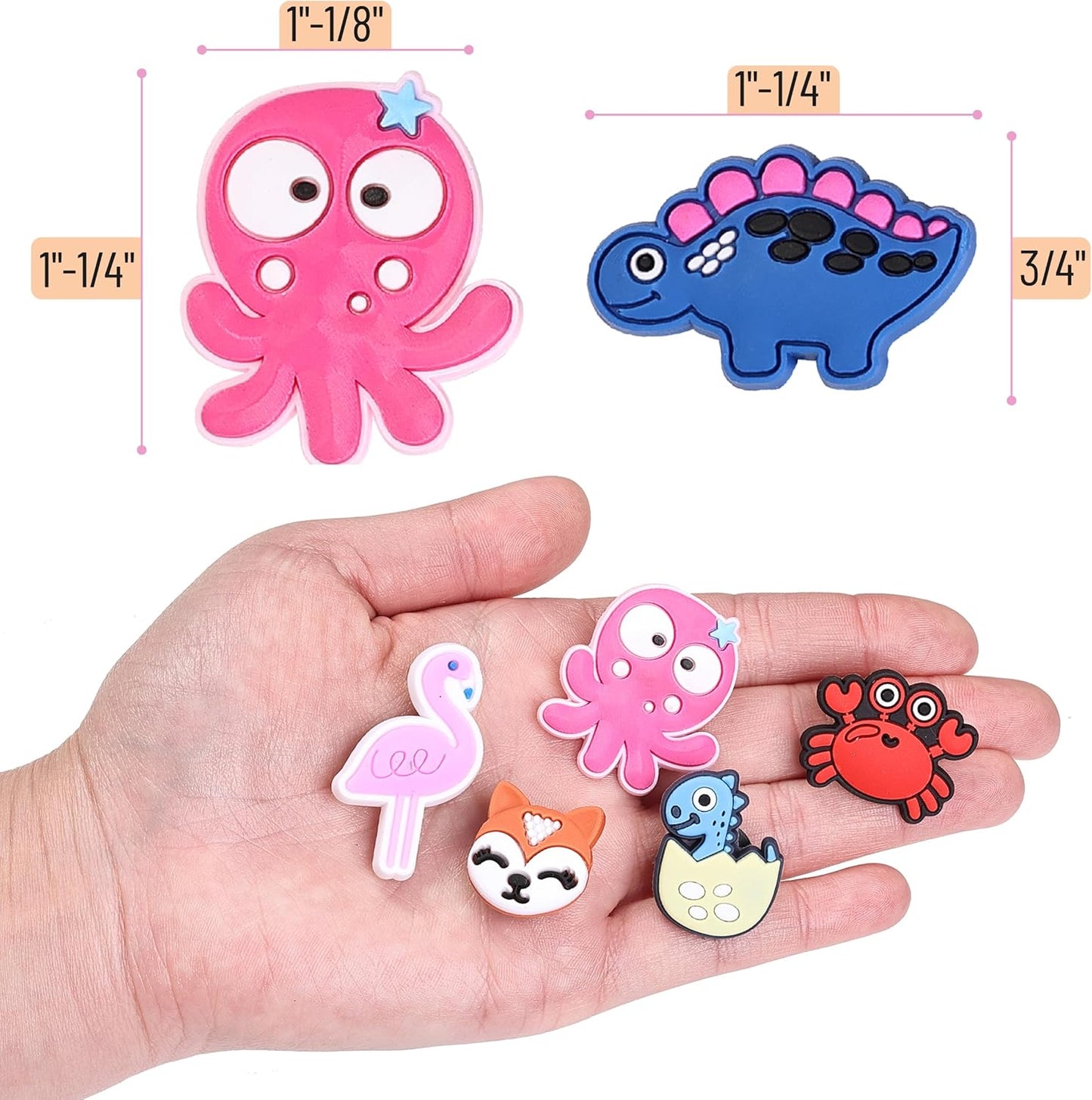 Different Charms, 30 Pack, Animal PVC Random Different Charms, Decoration Charms for Decoration, Charm, Cute Charms, Charms Bulk, Charms Pack, Random Charms, PVC Random Different Shape Charms