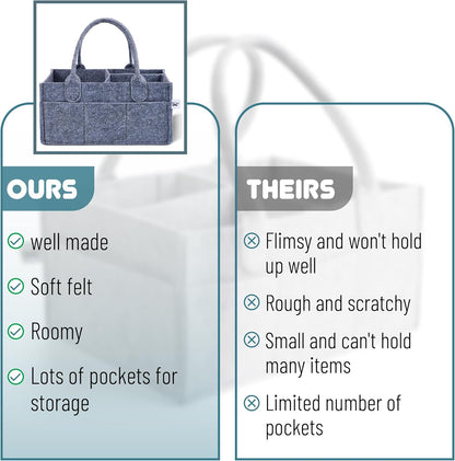 Mr. Pen- Baby Diaper Caddy Organizer, Charcoal Gray, Diaper Organizer