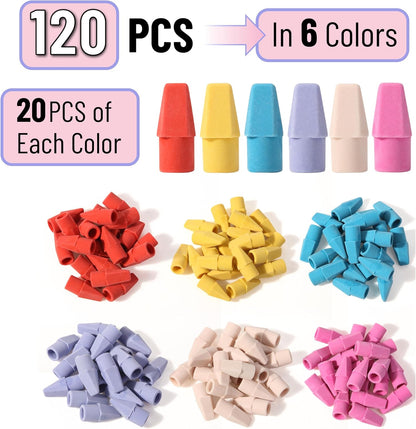 Mr. Pen- Pencil Erasers Toppers, 120 Pack, Colorful, Latex Free, No Smudge, Mr Pen Erasers for Pencils, Pencil Top Erasers, Eraser Caps