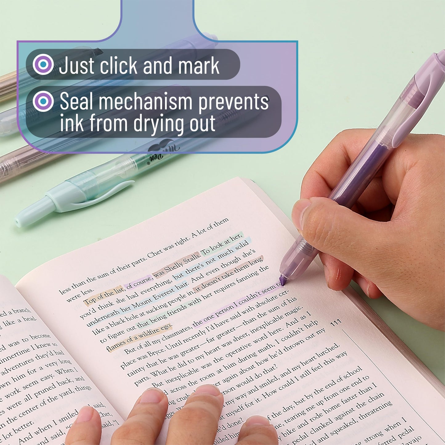 Mr. Pen- Retractable Highlighters, 6 Pack, Bright Colors