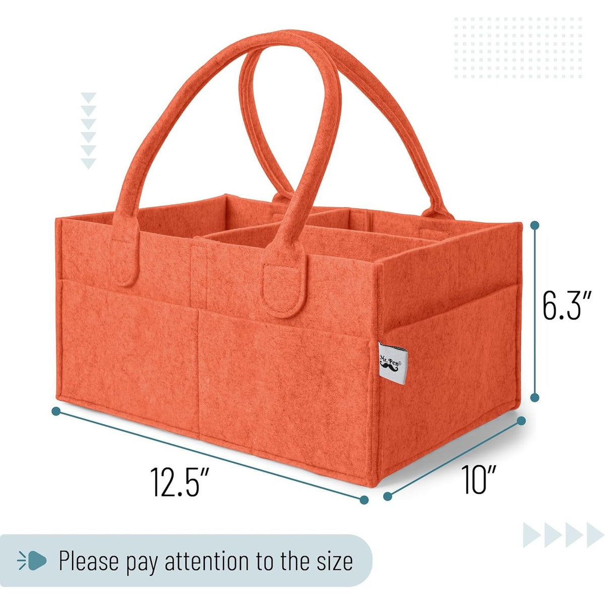 Mr. Pen- Baby Diaper Caddy Organizer, Earthy Clay, Baby Caddy Organizer with Handle, Compact Size, Collapsible & Portable