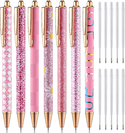 Mr. Pen- Fancy Pens for Women, Pink Paradise, 7 Black Ink Ballpoint Pens with 10 Refills, 1.0mm