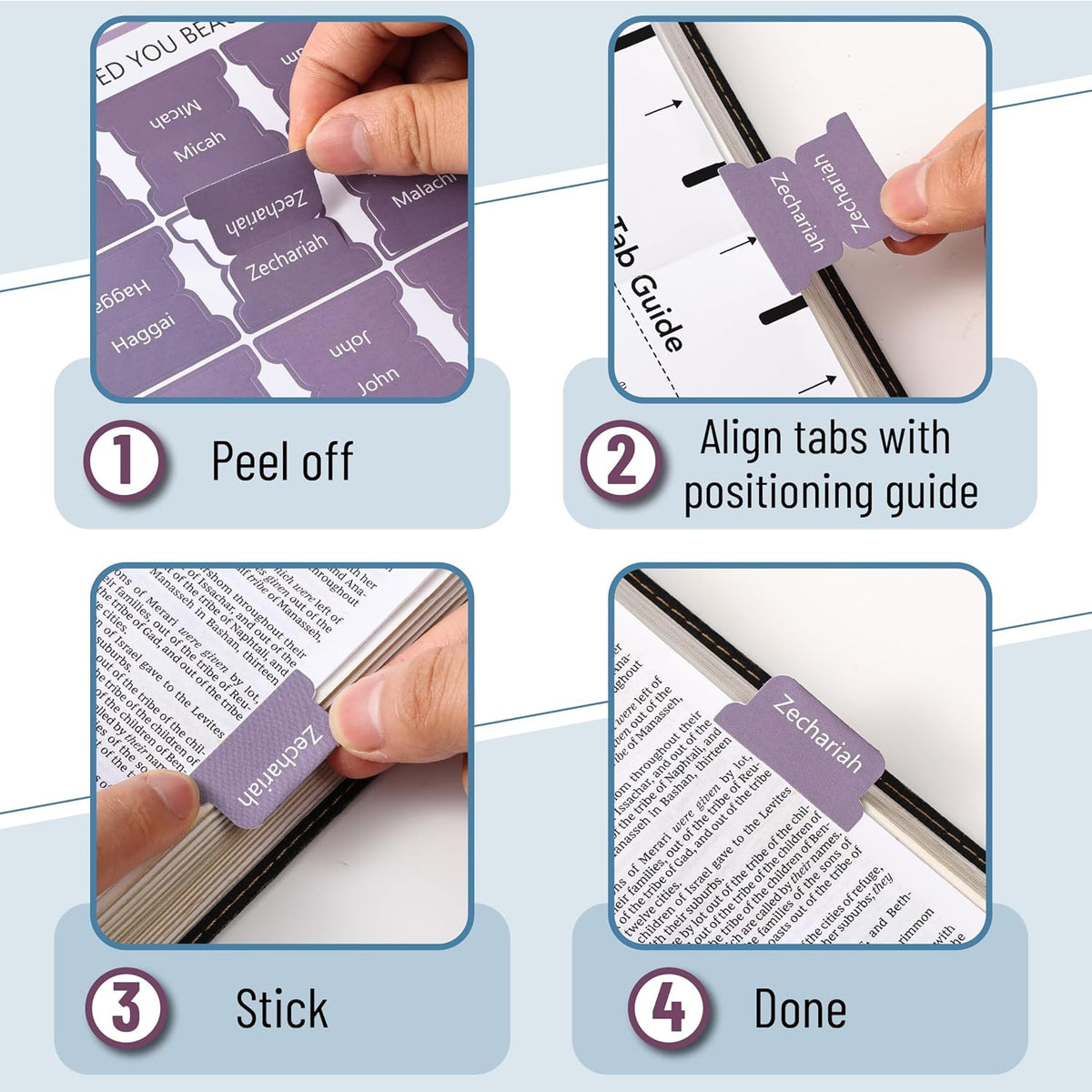 Mr. Pen- Bible Tabs, 75 Tabs, Ethereal Amethyst, Laminated Bible Tabs for Women and Men, Bible Tabs for Study Bible