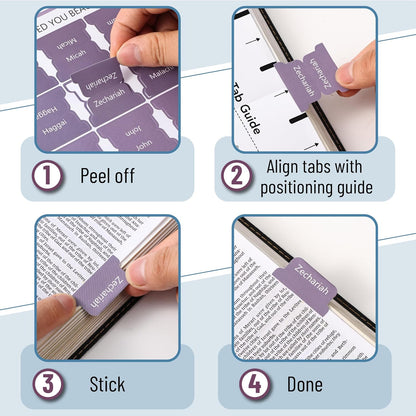 Mr. Pen- Bible Tabs, 75 Tabs, Ethereal Amethyst, Laminated Bible Tabs for Women and Men, Bible Tabs for Study Bible