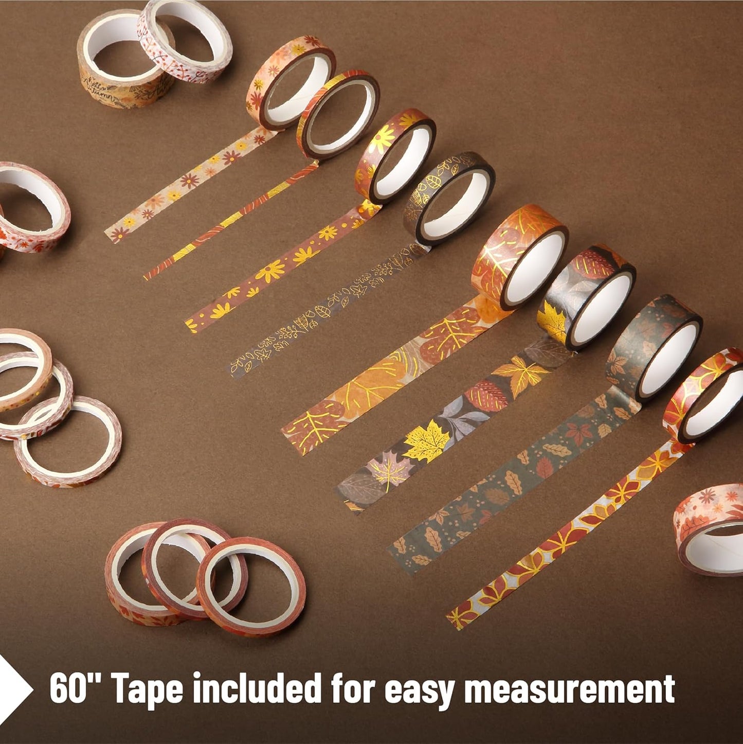 Mr. Pen- Washi Tape Set, 21 Rolls, Autumn Leaves, Decorative Tape, Washi Tapes