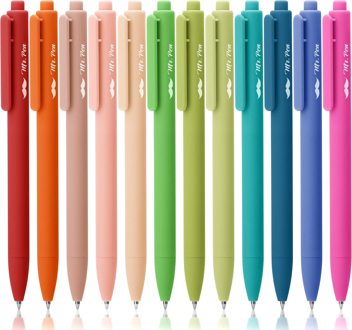 Retractable Gel Pens, 12 Pack, Vintage Colors, Gel Pens Fine Point 0.7mm, Retractable Pens, Cute Pens, Gel Ink Pens, Aesthetic Pens for Journaling, Colorful Pens, Fine Tip Pens