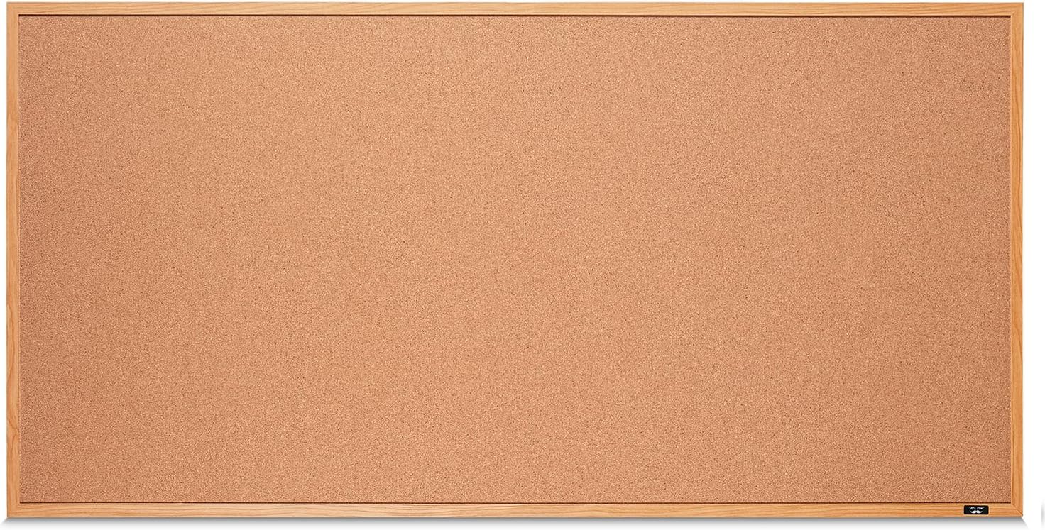 Mr. Pen Cork Board, 24”x48”, Wood Frame, Cork Bulletin Board, Push Pi