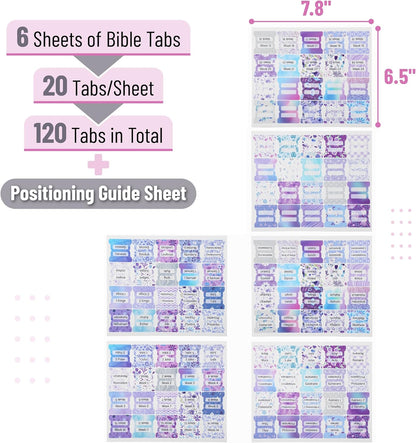 Mr. Pen- Bible Tabs, 120 pcs, Lavender Breeze, Laminated Bible Tabs for Women