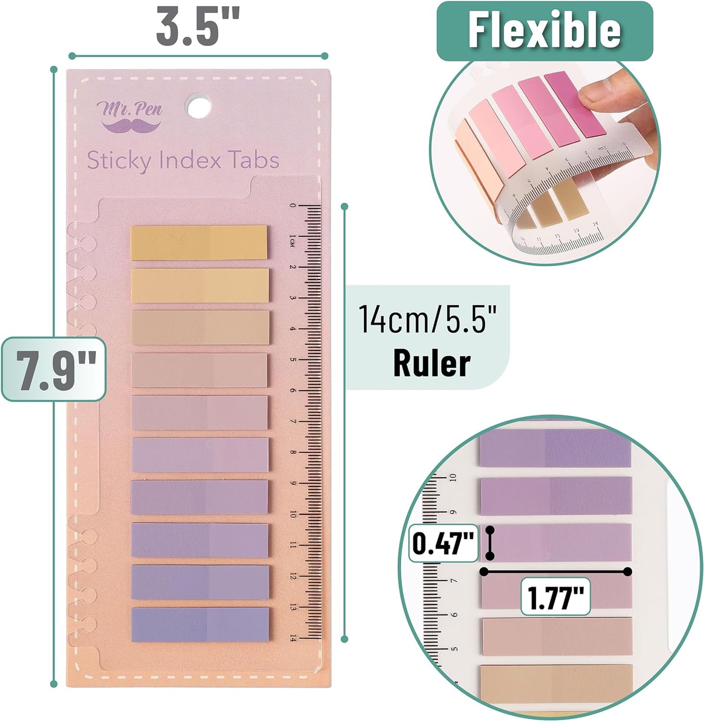 Sticky Tabs - 1600 Pcs Colorful Transparent Book Tabs, Sticky Note Tabs, Page Markers, Book Markers, Page Tabs, and Book Tabs for Annotating Books