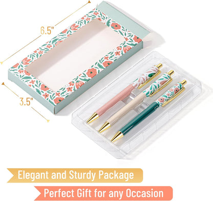 Mr. Pen- Luxury Floral Pen Set, 3 pcs, Black Ink Ballpoint Pens