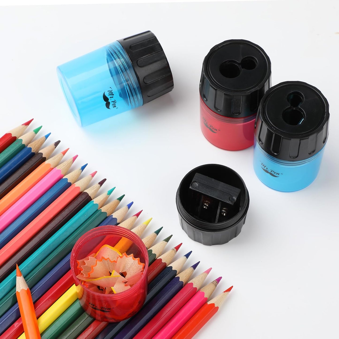 Mr. Pen- Pencil Sharpener for Colored Pencils, 24 Pack, 2 Hole, Pencil Sharpeners Manual, Handheld Pencil Sharpener