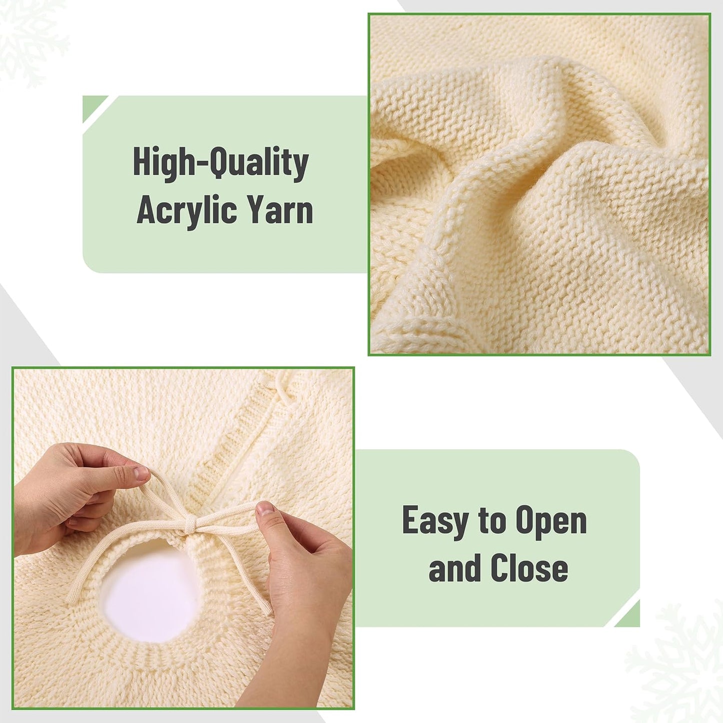 Mr. Pen- Knitted Christmas Tree Skirt 24 inches, Xmas Tree Skirt, Christmas Skirts for Xmas Trees, Small Tree Skirt Small