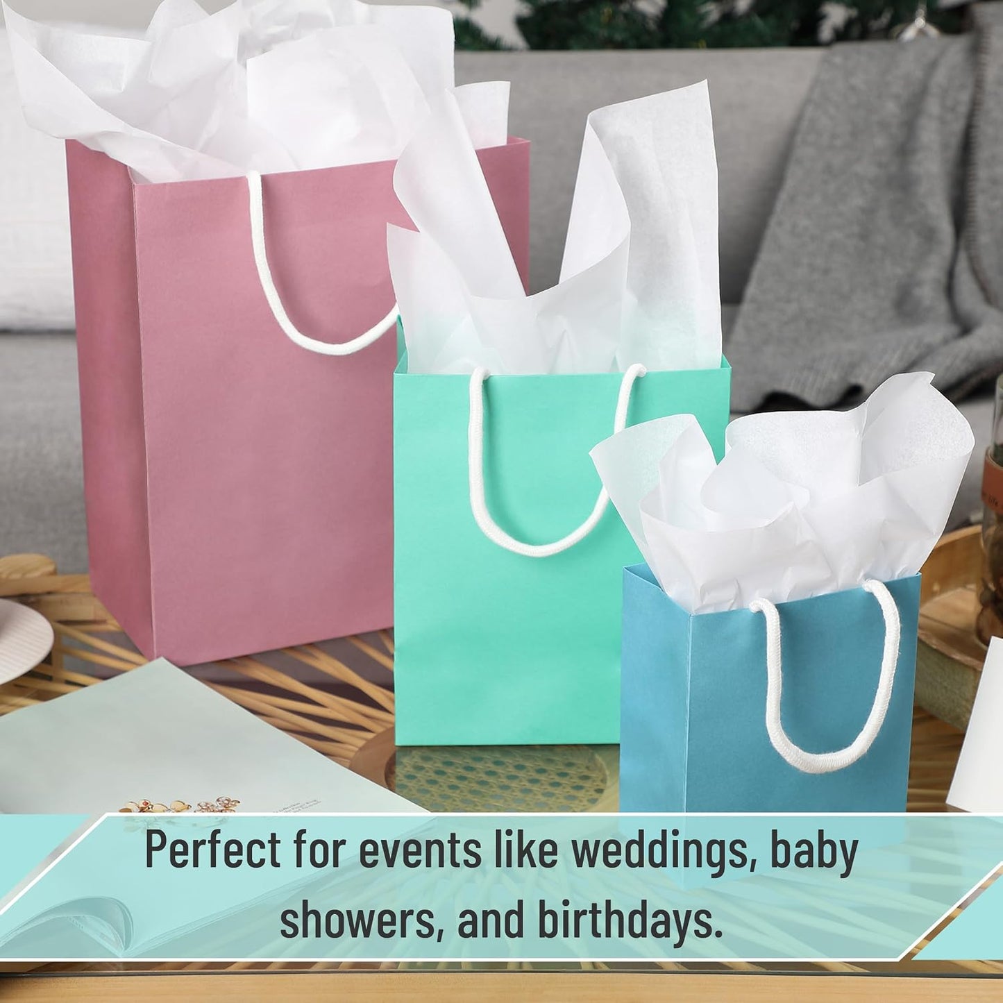 Mr. Pen- Paper Gift Bags with Handles, Assorted Sizes, 8 Pack