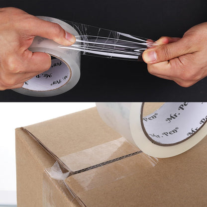 Packing Tape 2” x 60 Yards, 6 Pack + Dispenser Gun, 2.5 Mil