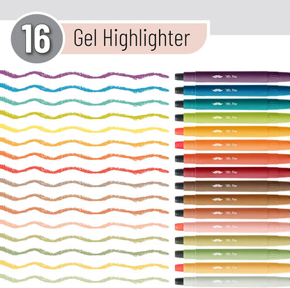 Gel Highlighter, 16 Pack, Assorted Colors, Bible Highlighters No Bleed, No Bleed Highlighters, Bible Highlighter, Bible Markers, Gel Highlighters for Bibles, Highlighter