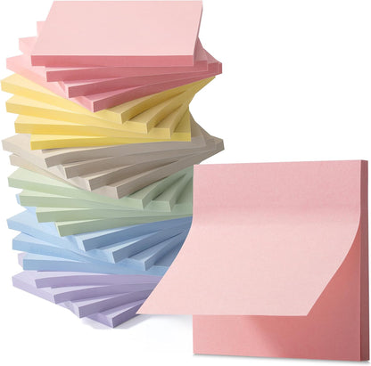 Sticky Notes, 3”x3”, 24 Pads, Pastel Colors Sticky Notes, Sticky Note, Self-Stick Note Pads, Sticky Pads Sticky Notes Aesthetic, Colorful Sticky Notes, Sticky Notes Bulk, Bulk Sticky Notes