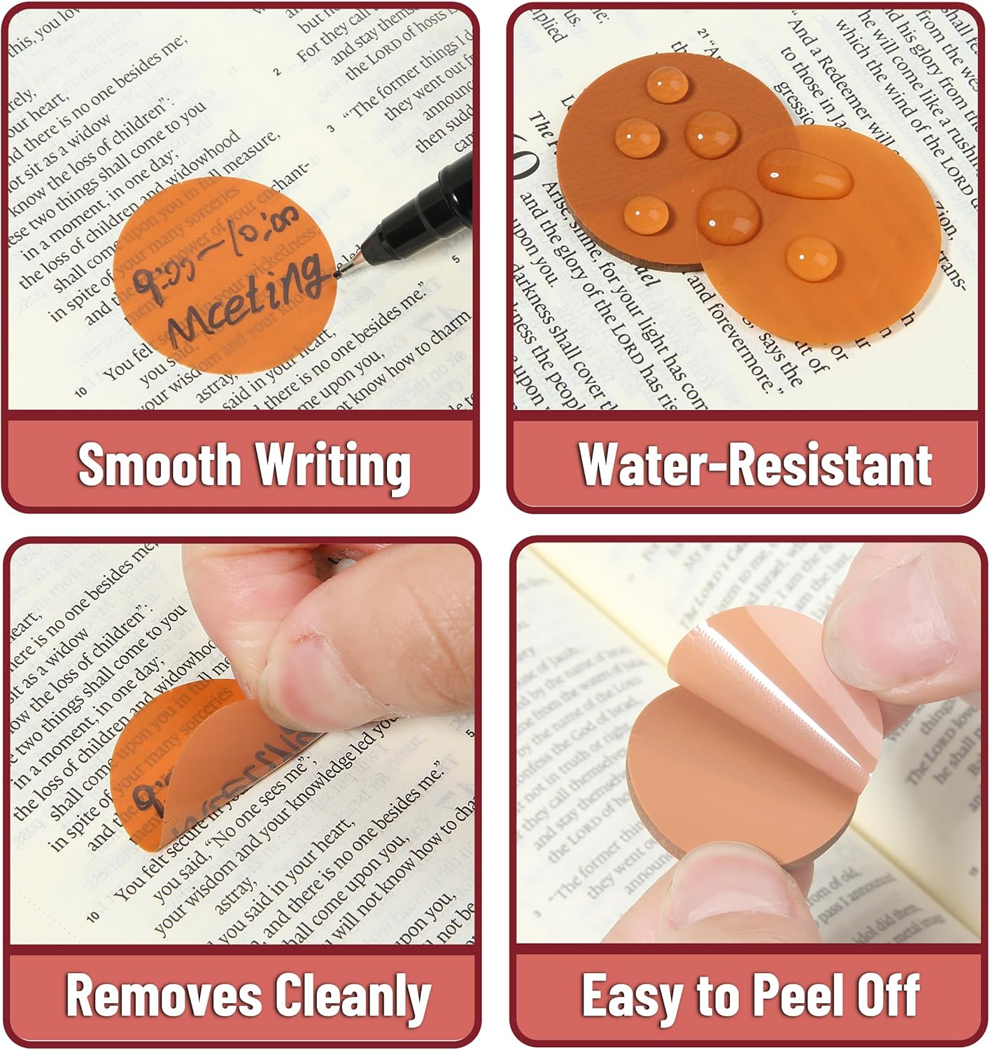 Round Transparent Sticky Notes Set, 14 Pads, 560 Sheets, 1.1"