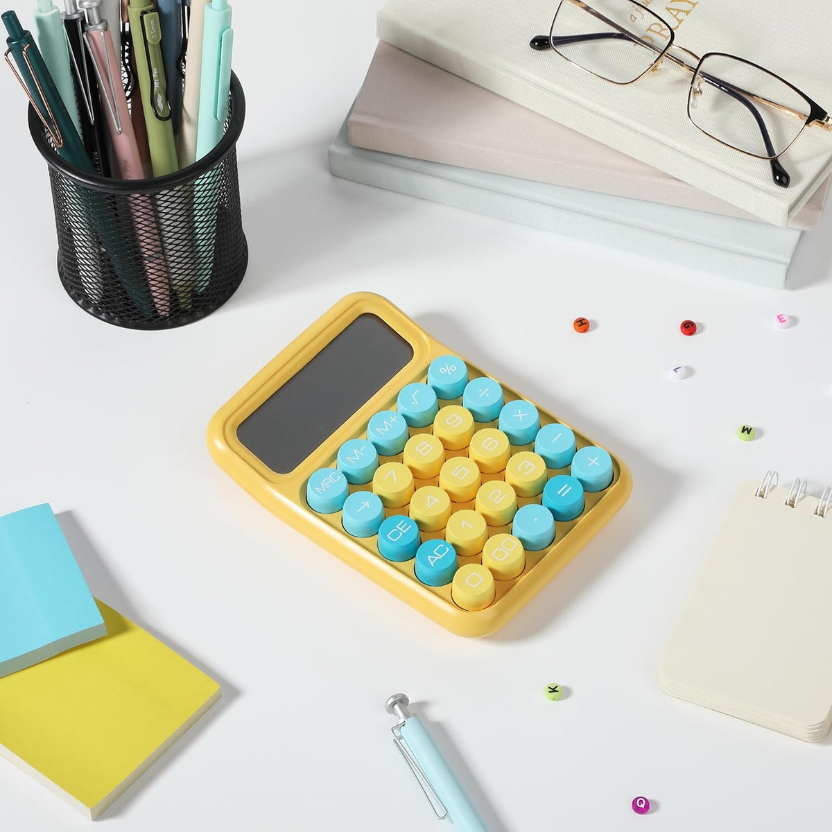 Mr. Pen- Mechanical Switch Calculator, 12Digits, Large LCD Display, Sunlit Shades, Calculator Big Buttons, Mechanical Calculator