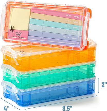 Mr. Pen- Pencil Box, 24 Pack, Assorted Colors, Plastic Pencil Box Case, Pencil Case, Crayon Box