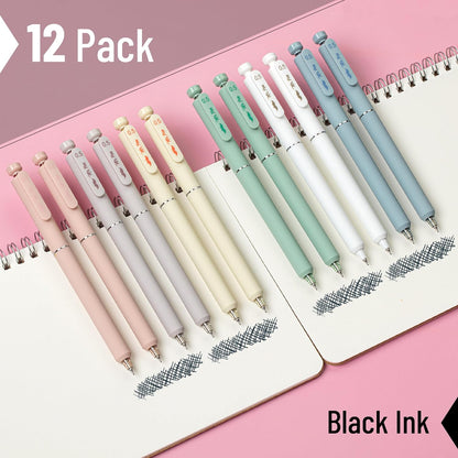Mr. Pen- Retractable Gel Pens, 12 Pack, Black Ink, Soft Pastel Barrel Gel Pens, Gel Pens Fine Point 0.5mm, Retractable Pens, Cute Pens