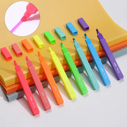 Aesthetic Highlighters, 8 pcs, Chisel Tip, Vibrant Colors, Cute Highlighters Assorted Colors, Bible Highlighters and Pens No Bleed, No Bleed Highlighters for Bible Pages No Bleed