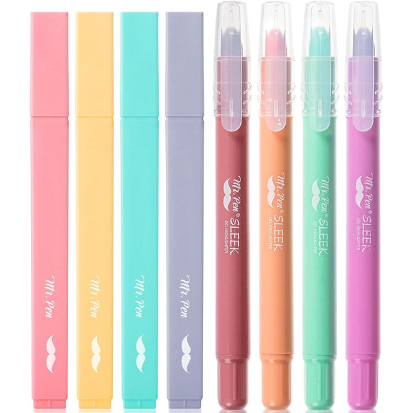 Bible Highlighters & Gel Highlighters, 8 Pack, Assorted Colors, No Bleed