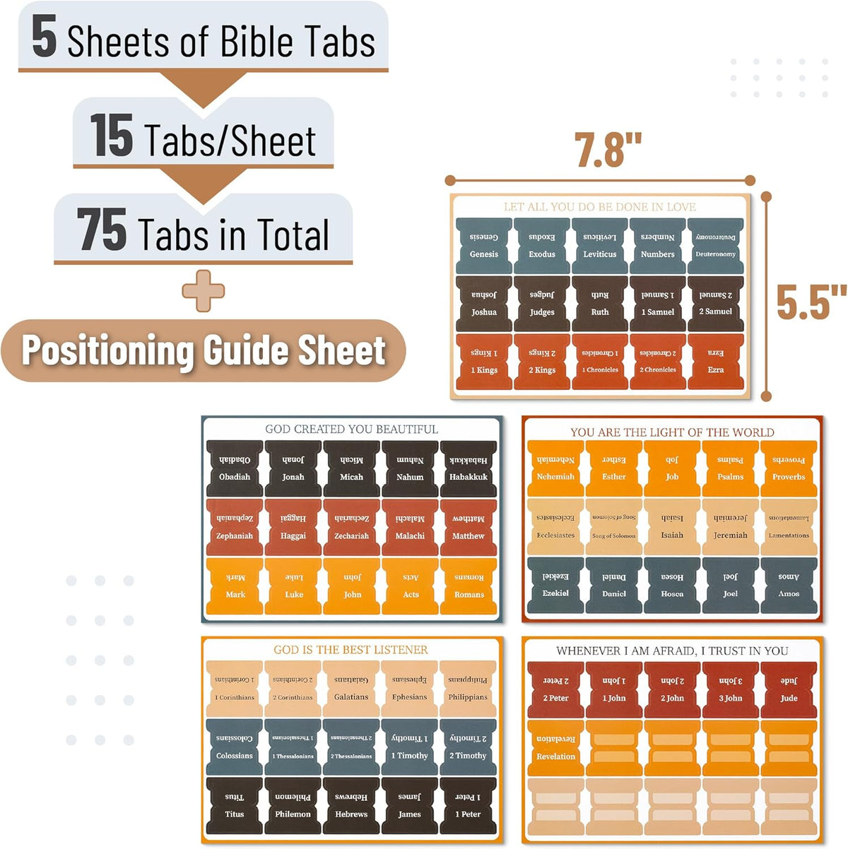 Mr. Pen- Bible Tabs, 75 Tabs, Velvet Ember, Laminated Bible Tabs for Women and Men, Bible Tabs for Study Bible