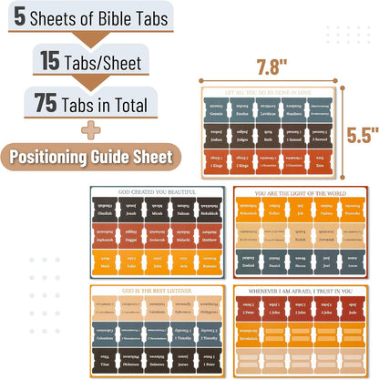 Mr. Pen- Bible Tabs, 75 Tabs, Velvet Ember, Laminated Bible Tabs for Women and Men, Bible Tabs for Study Bible