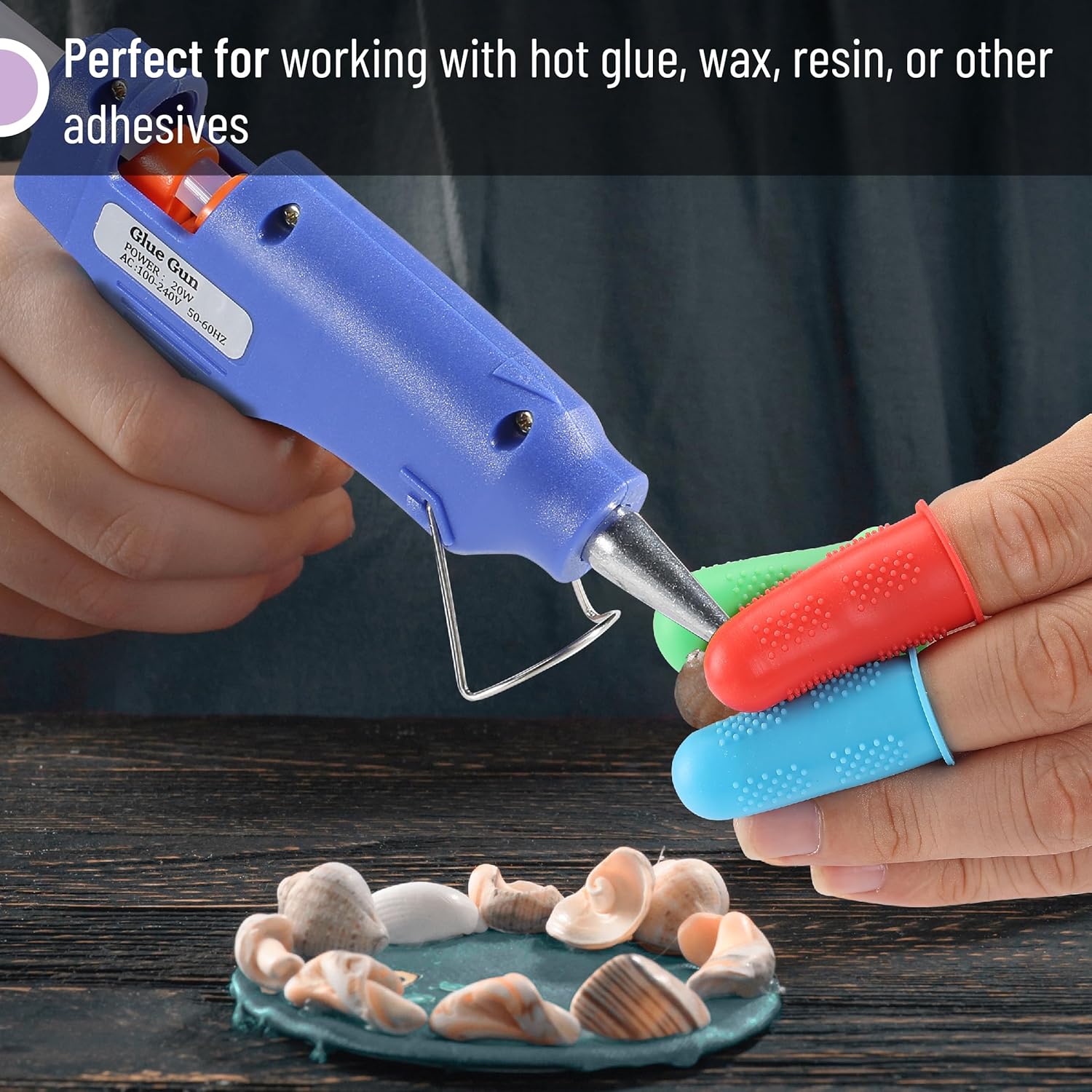 Mr. Pen Hot Glue Gun Finger Protectors, 24 pcs, Assorted Colors Silic