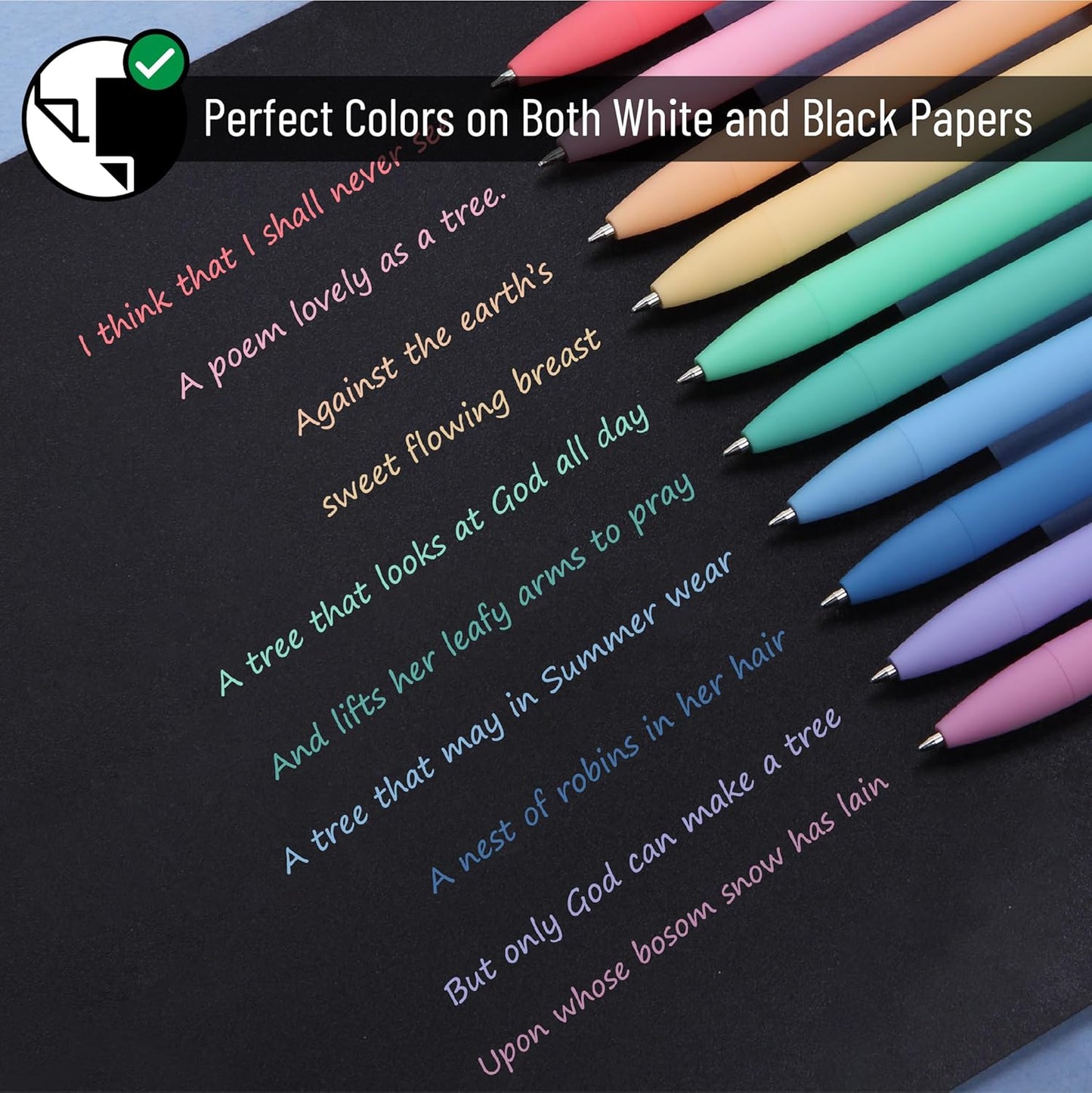 Mr. Pen- Retractable Gel Pens, 10 Pack, Color Ink Gel Pens Fine Point, Pastel Colors, 0.7mm Gel Pens Fine Point, Retractable Pens