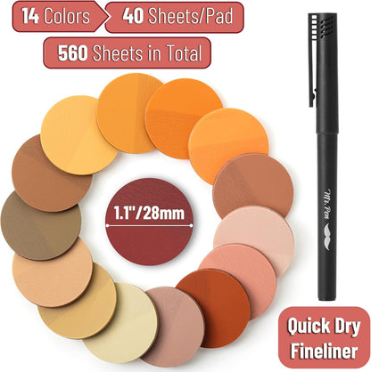 Round Transparent Sticky Notes Set, 14 Pads, 560 Sheets, 1.1"