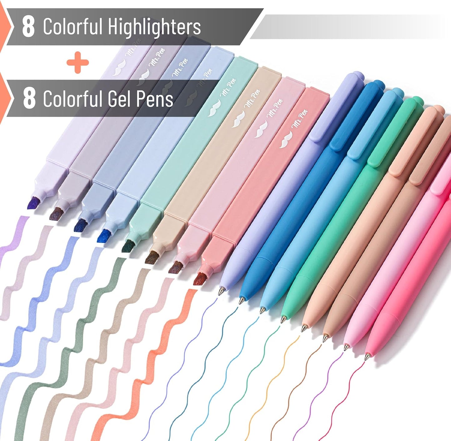 Mr. Pen- Aesthetic Bible Highlighters and Pens No Bleed, 16 Pack, 200 Sheets Transparent Sticky Tabs, Bible Highlighters No Bleed Highlighters for Bible Pages No Bleed