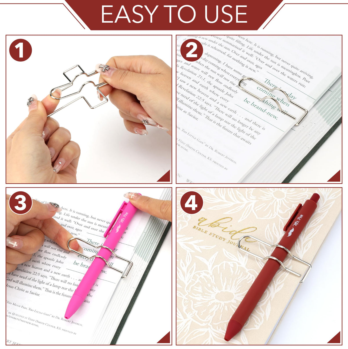 Mr. Pen- Metal Cross Pen Clips, 10 pcs, Rose Gold or Silver Cross Pen Holder