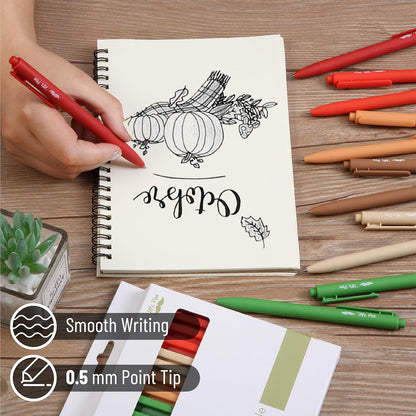 Mr. Pen- Retractable Gel Pens, 12 Pack, Black Ink, Old Mill Color Barrel Gel Pens, Gel Pens Fine Point 0.5mm, Retractable Pens