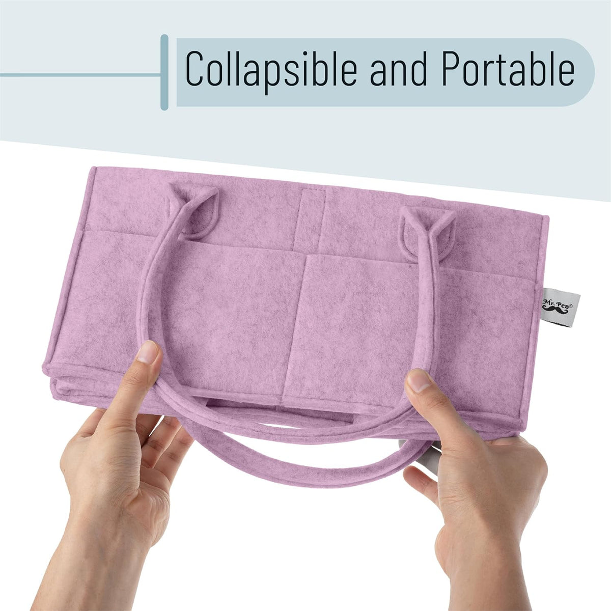 Mr. Pen- Baby Diaper Caddy Organizer, Lavender Dream, Baby Caddy Organizer with Handle, Compact Size, Collapsible & Portable