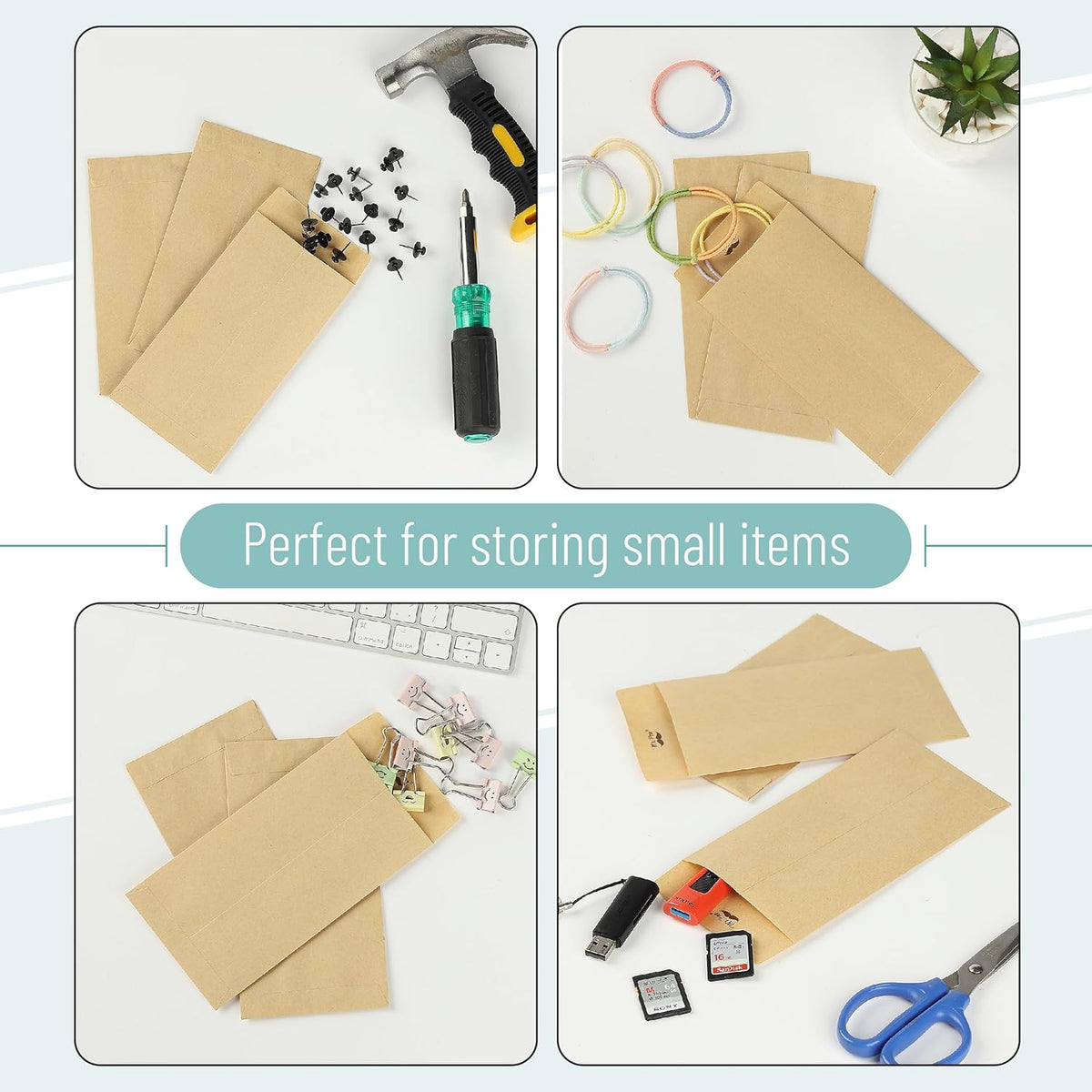 Mr. Pen- Money Envelopes for Cash, 6.5" x 3.5", 500 Pack, Bulk Brown Kraft Paper