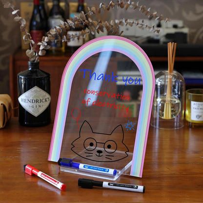 Mr. Pen- Clear Acrylic Board with Stand, 11.8" x 8.9", 3 Markers, Rainbow Theme, Acrylic Board for Desk