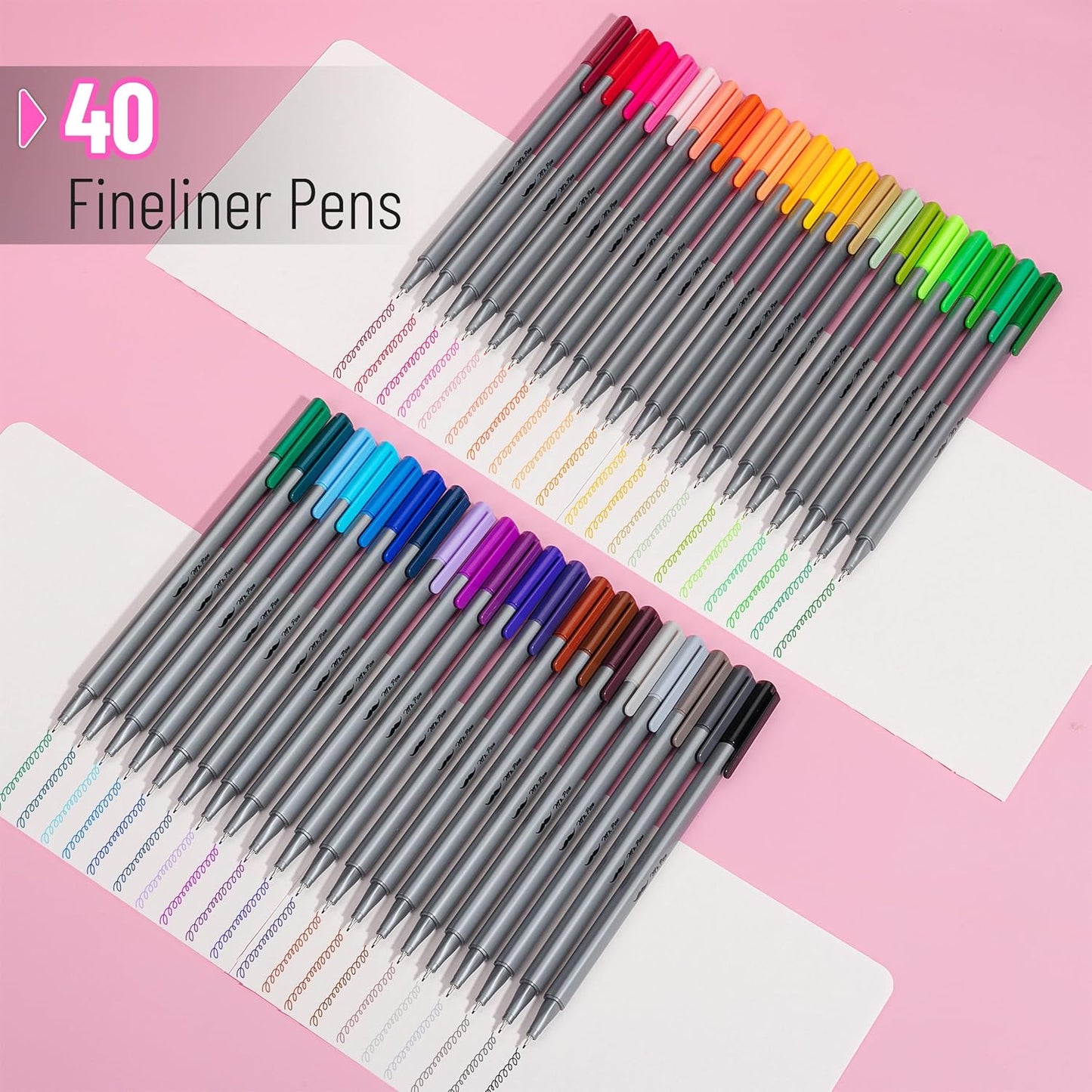 Mr. Pen- Fineliner Pens, 40 pcs, Colorful Pens, 0.4mm Fineliners Pens, Art Pens, Writing Pens Fine Point Pen